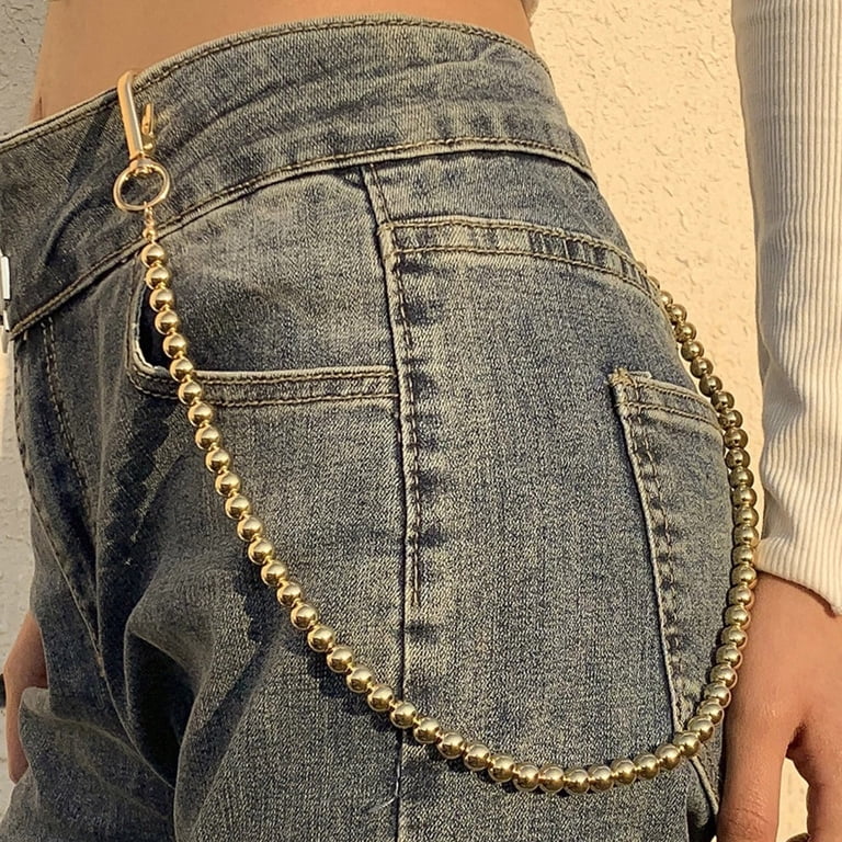 Metal Beaded Waist Chain Vintage Jeans Key Wallet Chain Men Black Metal Wallet Chain Links 2 Strands Keychain Jeans  main image 4