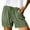Army Green, variant on Women's Elastic Waist Casual Beach Shorts, Solid Color Summer Shorts with Stretchy Comfort, Quick-Dry Lightweight Women's Shorts for Outdoor Activities,Khaki L