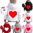 thumbnail image 6 of Kids Hoodie Valentine's Day Long Sleeve Hooded Pullover Heart Print Lightweight Black 3 Years-4 Years, 6 of 6