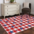 thumbnail image 4 of Independence Day Washable Area Rug 2.7 x 5 ft Blue Pentagram, Soft Non Slip Rugs Stain Repellent Indoor Felt Carpet for Living Dining Room Bedroom Home Office, 4 of 9