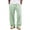 Green@GC@, variant on CONZONE Men's Baggy Linen Pants Wide Leg Pants for Men Trendy Elastic Waist Drawstring Striped Soft Casual Joggers With Pocket
