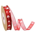 thumbnail image 2 of Heart Print Wired Ribbon,Polyester Craft Wrapping Ribbon for DIY Wedding Gift and Event Decoration,1 Roll,H,1PC, 2 of 10