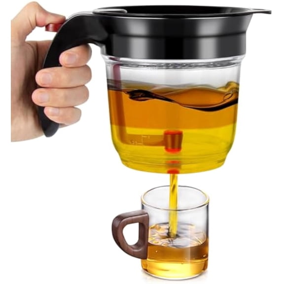 Fat Separator with Strainer and Bottom Release 33 oz Gravy Grease Separator for Cooking Healthier Gravy （NO CUP）