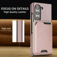 thumbnail image 3 of Designed for Samsung Galaxy Z Fold 5 Case, PU Leather + TPU Material, Detachable Magnetic Card Holder, Ultra Slim Lightweight Business Wallet Cover, Drop Protective Shockproof Classic Design,Rosegold, 3 of 11