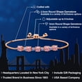 thumbnail image 2 of Gem Stone King 18K Rose Gold Plated Silver Pink Lab Grown Diamond and Blue Tanzanite Bracelet for Women | 2.82 Cttw | Gemstone April Birthstone | Round 5MM, 2 of 5