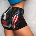 thumbnail image 4 of Daiia Independence Day Collie Pattern Women's Workout Shorts Biker Shorts - High Waisted Workout Spandex Tummy Control Gym Running Yoga Shorts-X-Large, 4 of 8