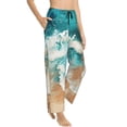 thumbnail image 6 of Salouo Ocean Wave Crash Print Women's Pajama Pants Casual Loose Sweatpants PJs Flowy Pants Drawstring Palazzo for Women Wide Leg Pants Lounge Pajama -Medium, 6 of 8
