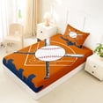 thumbnail image 4 of Erosebridal Baseball Sport Boys Twin Sheet Sets, Orange Navy Bedding, 3-Piece, 4 of 5