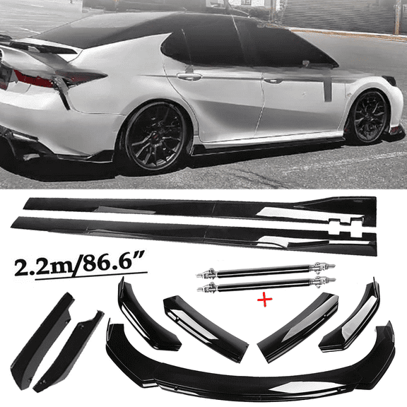 Front Bumper Spoiler Body Kit /Side Skirt/Strut Glossy For Camry SE XSE 2018-20