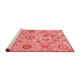 thumbnail image 2 of Ahgly Company Machine Washable Indoor Square Abstract Red Modern Area Rugs, 5' Square, 2 of 4