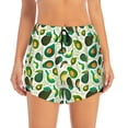 thumbnail image 2 of Goofa Green Avocado (2) Printed Women 2 in 1 Running Shorts,Quick Dry Athletic Workout Shorts,High Waisted Athletic Shorts with Liner Pockets-Medium, 2 of 9