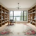 thumbnail image 2 of ODIKA Pink Delicate Rosebud Ribbon Border Shack Dainty Clusters Low Profile Flatwoven for Great Room, Indoor Open Concept, Large Living, 2 of 7