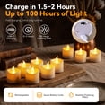 thumbnail image 4 of 12PCS LED Rechargeable Tealight Candles with Remote Timer, Battery Operated Flameless Tea Light Candle, Fake Flickering Votive Candles for Home Centerpiece Table,Anniversary, Halloween, Ramadan Decor, 4 of 11