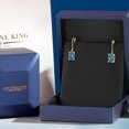 thumbnail image 5 of Gem Stone King 14K Yellow Gold Persian Blue Moissanite Earrings for Women | 2.96 Cttw | Gemstone Birthstone | Octagon 8X6MM, 5 of 6