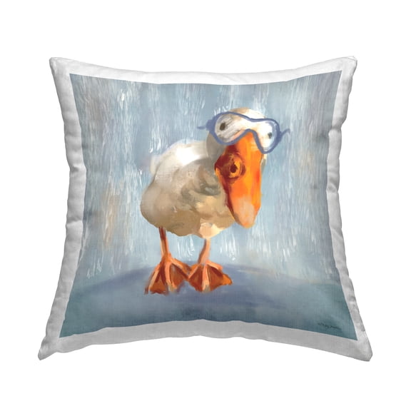 Stupell Industries Goose with Scooba Mask Decorative Printed Throw Pillow Design by Molly Mattin.