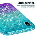 thumbnail image 3 of Mignova iPhone XS Max Flash Case, Durable and Cute Colorful Quicksand Series Bling Diamond Flowing Liquid Floating Shockproof Cover case for Apple iPhone XS Max 6.5 inch - Green+Purple, 3 of 6