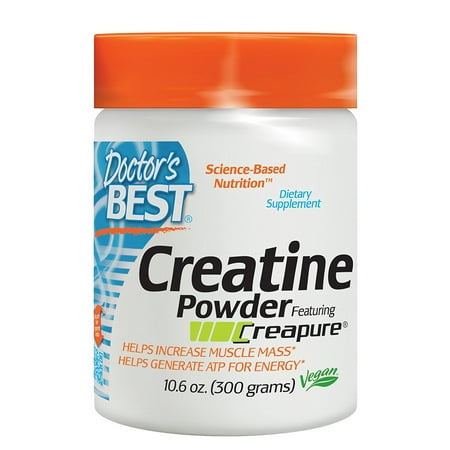Doctor's Best Creatine Powder featuring Creapure, Non-GMO, Vegan, Gluten Free, 300 Grams, Doctor's Best Creatine Powder featuring Creapure helps to.., By Doctors