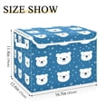 thumbnail image 5 of Yayeee Collapsible Cube Storage Bin with Lid Fabric Closet Decorative Basket with Handles, Blue Polar Bear, 5 of 7