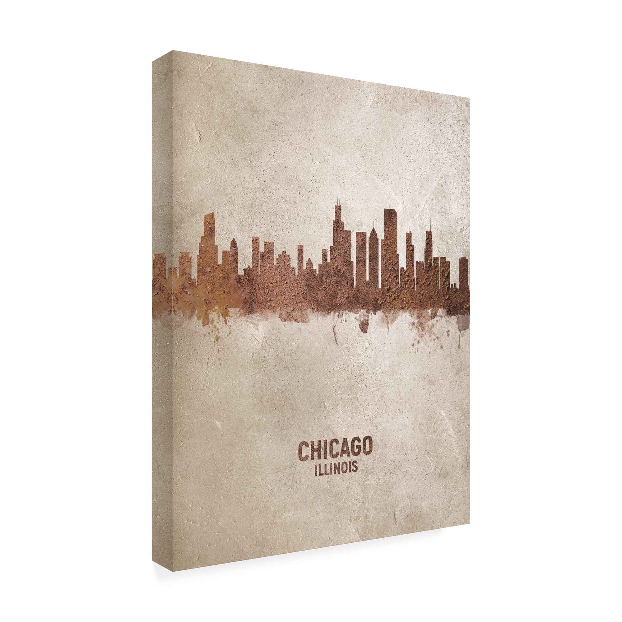 Trademark Fine Art 'Chicago Illinois Rust Skyline' Canvas Art by Michael Tompsett
