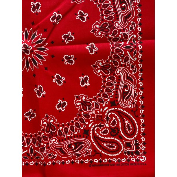 Hav A Hank Bandana Red White Black Paisley 100 Cotton Made In The Usa 22 X 22 Walmart Com Walmart Com