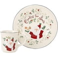 thumbnail image 5 of Pfaltzgraff Winterberry Cookies and Milk for Santa Plate and Mug Set, White with Red & Green Accents, 5 of 7