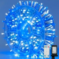 165FT 500 LED String Lights, White/Blue Fairy Lights Plug in, 16 Modes Transparent Wire, 3m Power Cord, 29V Low Voltage for Indoor Outdoor Christmas Wedding Decoration