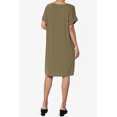 thumbnail image 2 of Robe T-Shirt Midi Longueur Genou à Manches Courtes Ajustée pour Femmes, 2 of 6