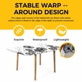 thumbnail image 4 of Dandelion Table Cloths for 4 Foot Rectangle Tables, Black White Modern Country Rustic Plants Patio Waterproof Elastic Fitted Tablecloths, Washable Rectangular Table Cover for Camping, 4 of 8