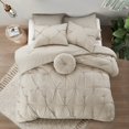 thumbnail image 2 of Grace Living Davonte Polyester Comforter Set - Pinch Pleated Pintuck, Solid Neutral Color, 2 of 9