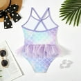 thumbnail image 6 of Tiijoy Toddler Girls One-Piece Swimsuit Scales Print Ruffle Quick Dry Bathing Suit, Sizes 1-2, 6 of 8