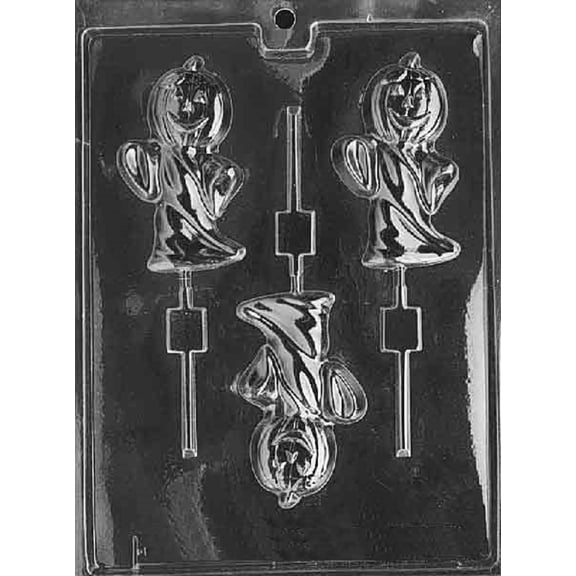 Grandmama's Goodies H084 Ghost with Pumpkin Head Halloween Chocolate Candy Soap Mold with Exclusive Molding Instructions