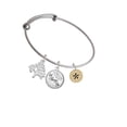thumbnail image 2 of Delight Jewelry Goldtone Disc 1/2'' - Symbol - Asterisk - * - Silvertone Let Things Go Tree Charm Bangle Bracelet, 2 of 4