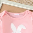 thumbnail image 6 of Fsqjgq Toddler Baby Girl Clothes Easter Outfits 4Pcs Summer Cotton Clothing Sets Letter Ruffle Sleeve Tops+Floral Shorts+Headband+Socks 9M, 6 of 9