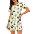 thumbnail image 1 of Balery Funny Avocado In Mexican Clothes Camisón de manga corta con cuello redondo para mujer, cómodo y elegante., 1 of 6