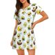 thumbnail image 1 of Balery Funny Avocado In Mexican Clothes Camisón de manga corta con cuello redondo para mujer, cómodo y elegante., 1 of 6
