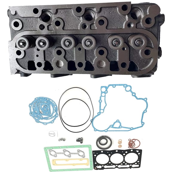 Seapple D1005 Complete Cylinder Head with Full Gasket Kit Compatible with Kubota B2100 B2301HSD B2320 B2601HSD B7500 B7510 BX2660 BX2670 BX2680 ZD326
