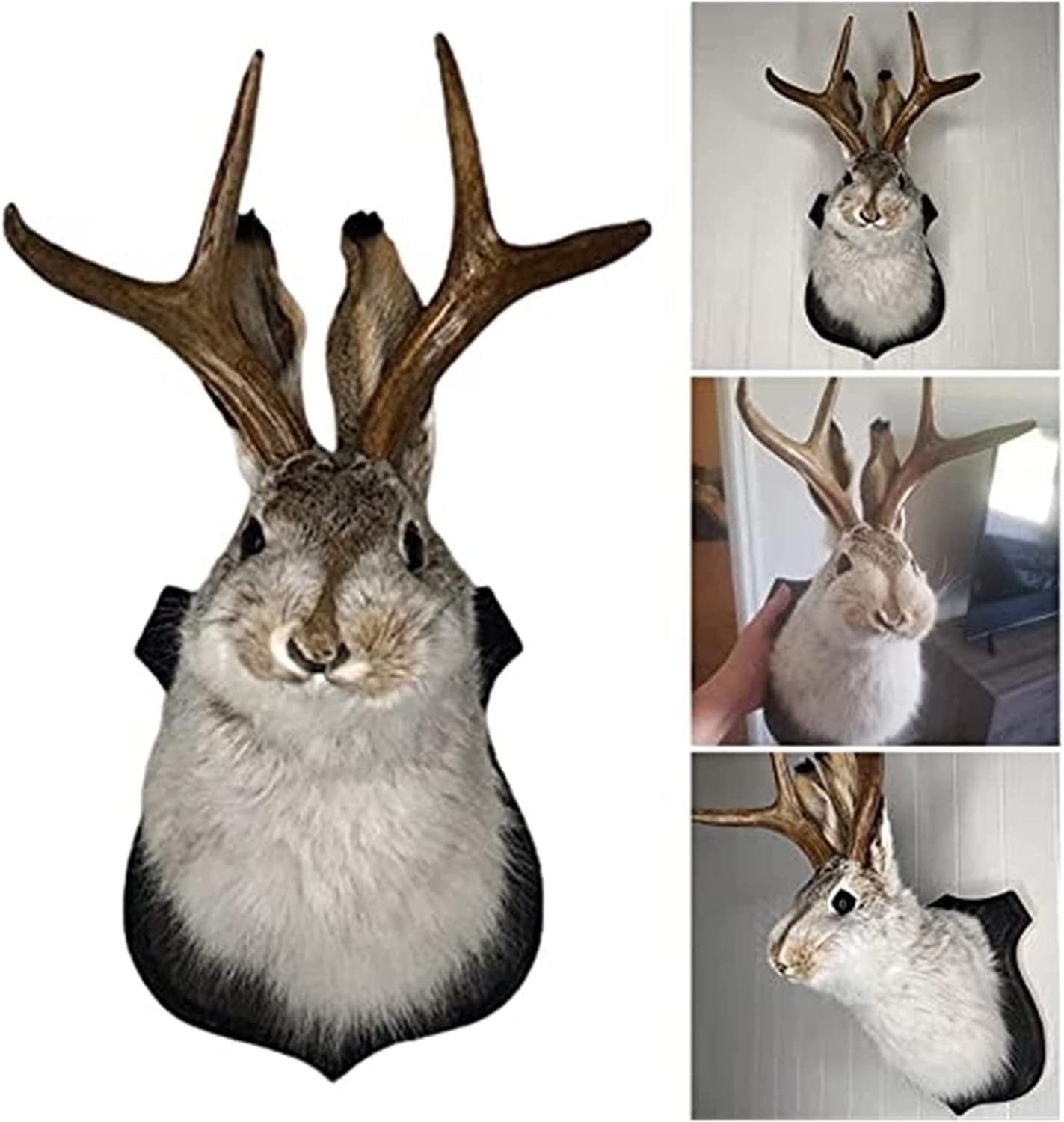 Deer Head Wall Mount Jackalope Taxidermy 3D Rabbit Animal Head