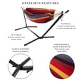 thumbnail image 3 of Pure Garden 400lb Capacity 2 Person Double Hammock with Stand, Red Multi, 3 of 6