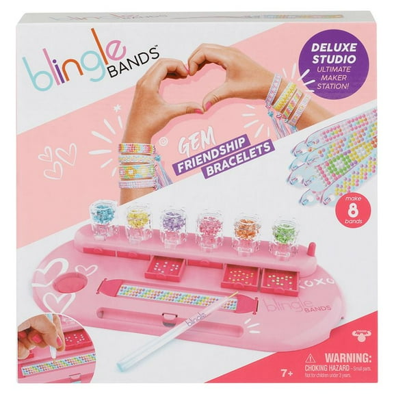 Blingle Bands DIY Gem Friendship Bracelet, 8 Band Deluxe Studio - Arts & Craft Activity for Ages 7 and up