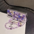 thumbnail image 3 of for Samsung Galaxy Z Fold 6 Case,Cute Bling Glitter Sparkle Stunning Stones Diamond Rhinestone 3D Handmade Pearl Rose Flower with Wrist Lanyard Women Girly for Galaxy Z Fold 6 (Purple), 3 of 9
