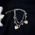 thumbnail image 4 of Heart Shaped Titanium Steel Bracelet Double Layered Stylish Accessory for All Z7, 4 of 8