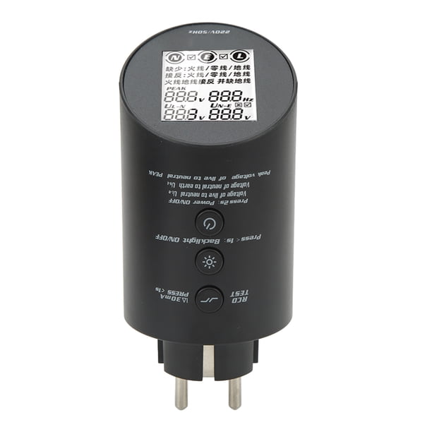 Probador De Receptáculo, Probador De Zócalo Prueba De Voltaje ABS Luz De Fondo De 2 Colores Para Mantenimiento