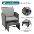 thumbnail image 2 of JOIVI 5 Piece Patio Furniture Set, Wicker Outdoor Patio Set with Ottoman and Small Coffee Table, Pillows Included, Light Gray, 2 of 8