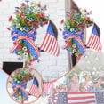 thumbnail image 5 of Patriotic Swag 4th of July Wreaths for Front Door, Independence Memorial Day Garland Wreath for Home Wall Decor American Flag Wreaths Holiday Decor Supplies Summer Hanging Porch, 5 of 7