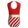 thumbnail image 4 of TiaoBug Miss Santa Dance Costume Sequins Sleeveless Gymnastics Leotard Dance Bodysuits Red 4, 4 of 7