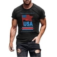 thumbnail image 2 of Tnhcen 4th of July Men's Stylish USA Flag Graphic Tee Summer Comfortable Novelty Patriot Shirt​ S-3XL, 2 of 5
