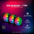 thumbnail image 3 of Kit 3 Ventiladores Gamer Balam Rush EOLOX BLAZE EX70K 120mm ARGB Negro, 3 of 6