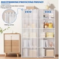 thumbnail image 4 of 10-Cube Portable Storage Organizer, 6-Tier Wardrobe with Dust-Proof Cover, Heavy Duty Garment Shelf Bookcase Portable Closet, 4 of 8