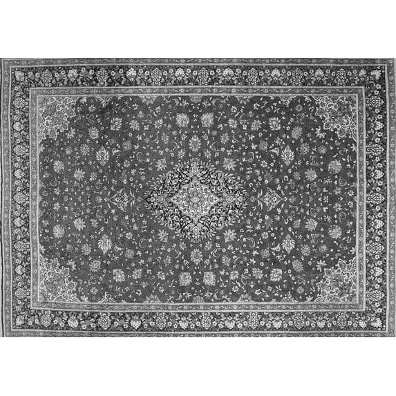 Ahgly Company Indoor Rectangle Medallion Gray Traditional Area Rugs, 7' x 10'