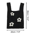 thumbnail image 4 of Unique Bargains 1 Pc Knitted Wrist Bag Openwork Flower Gift Bag Black, 4 of 5